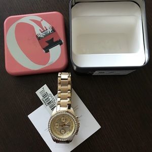 New fossil gold watch with stones!